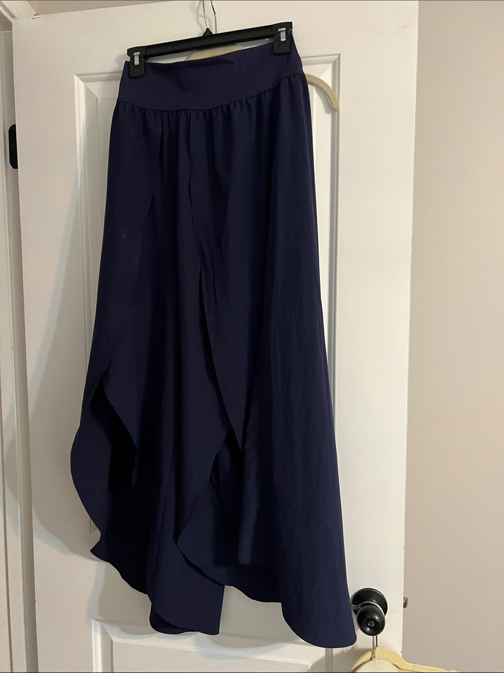HALARA Navy Boot-Cut Flared Skirted Pants